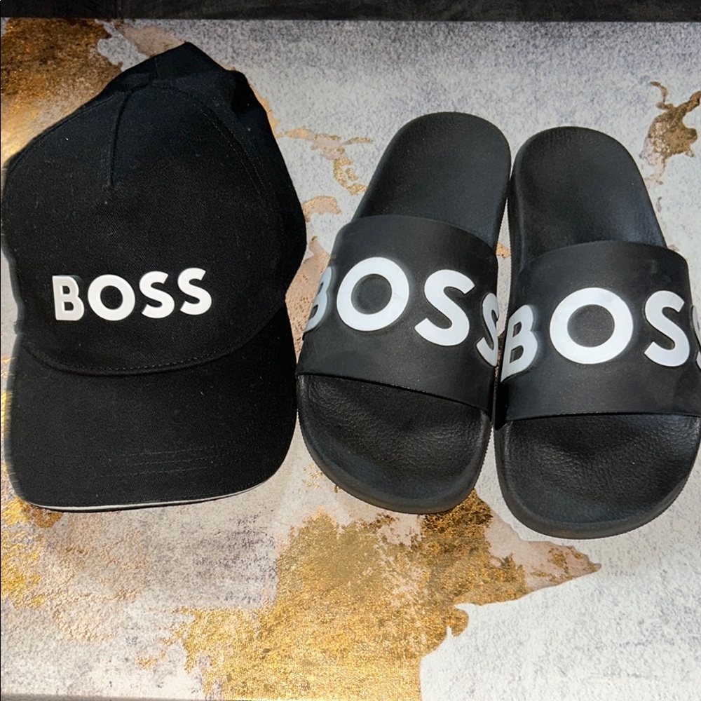 Boss Black and White Hat